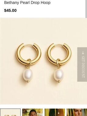 Bethany Pearl Drop Hoop Earrings